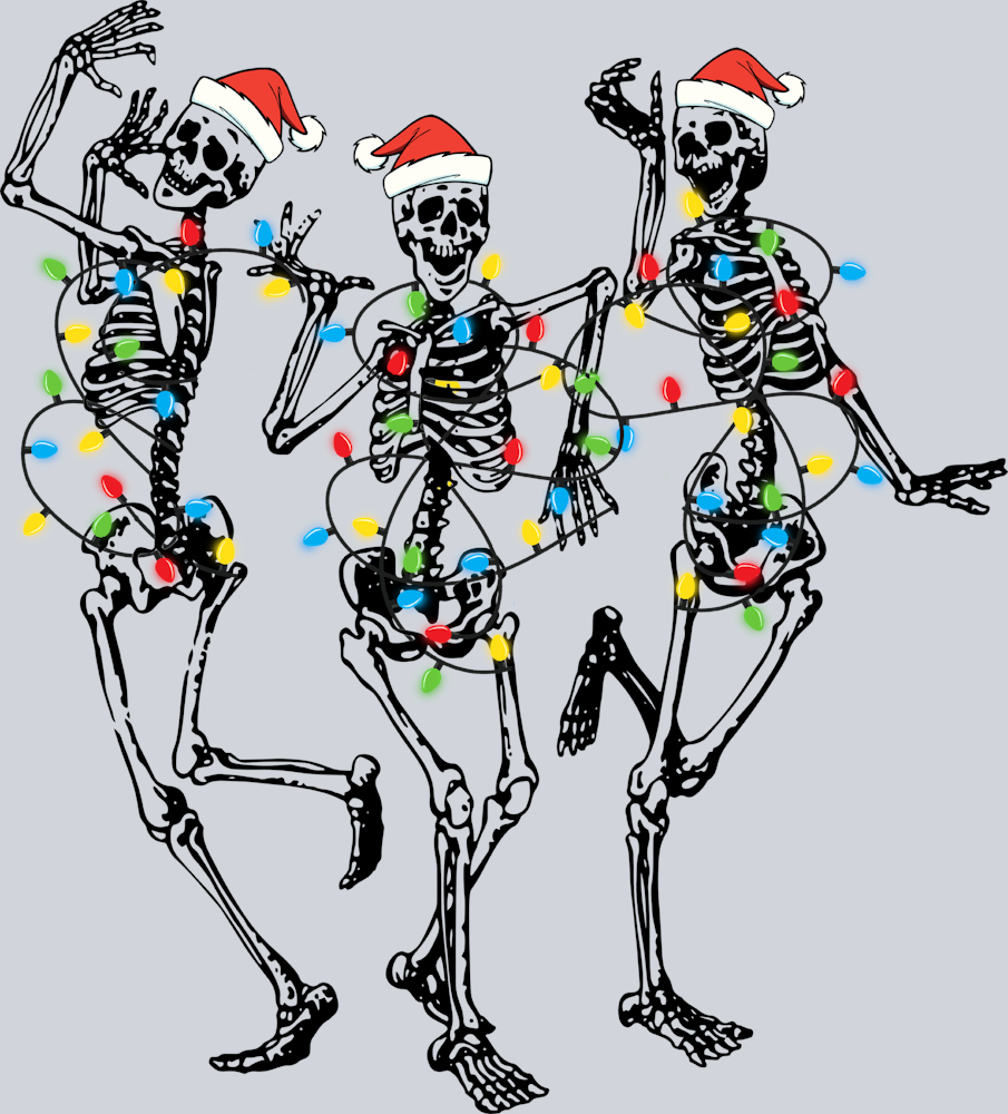 Christmas Three Skeleton Dancing - STK01336 (DTF Transfers)