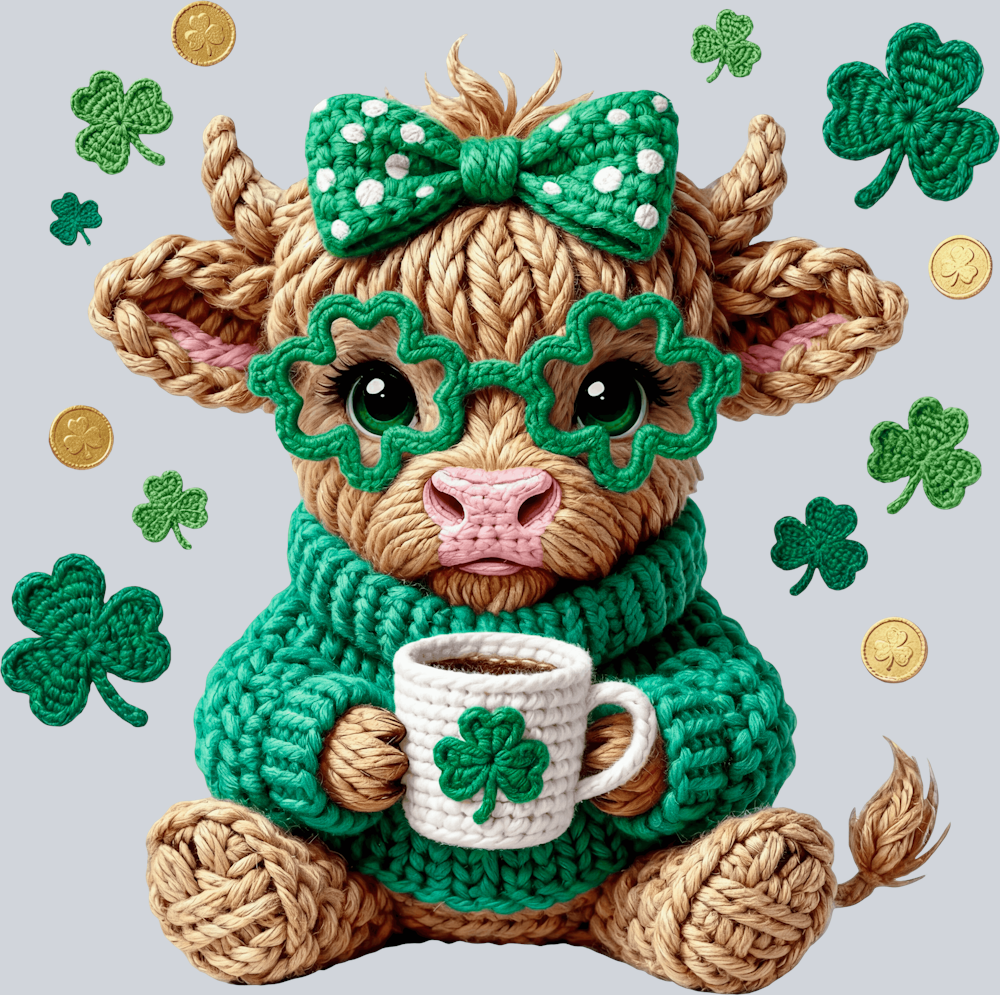 St. Patricks Cow Faux Yarn - STK07763 (DTF Transfers)