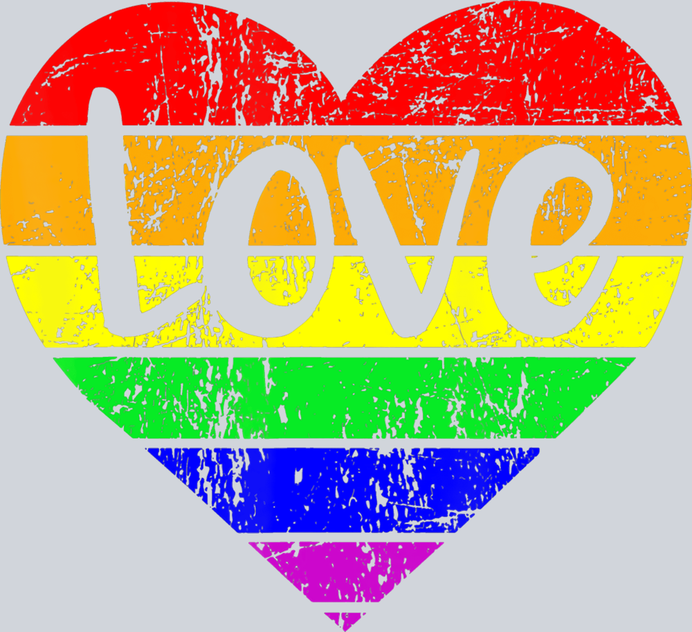 Love Stripe Heart - STK03795 (DTF Transfers)