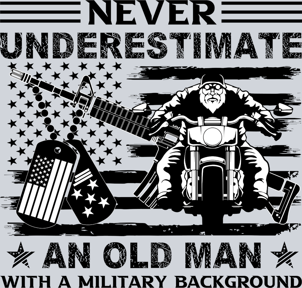Never Underestimate An Old Man With A Military Background - STK04488 (DTF Transfers)