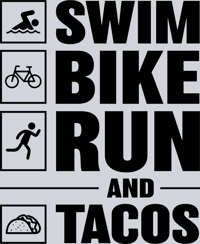 Sports Swim Bike Run Tacos Black - STK05744 (DTF Transfers)