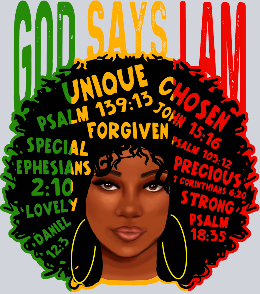 God Says I Am Black - STK02374 (DTF Transfers)