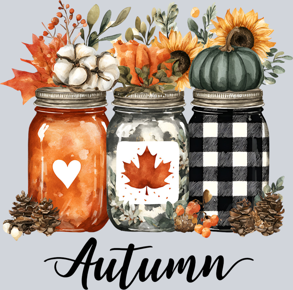 Fall Autumn Jars Black - STK07349 (DTF Transfers)