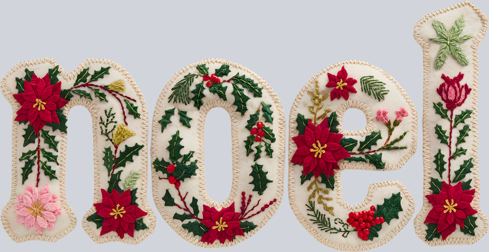 Faux Embroidery Noel - STK07477 (DTF Transfers)