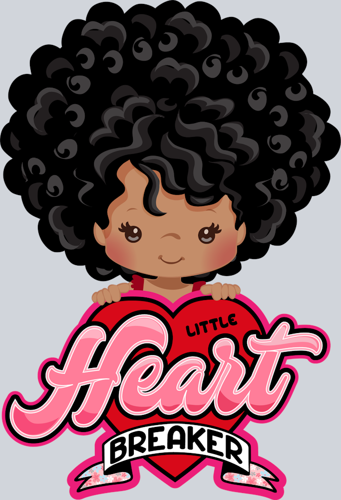 Little Heart Breaker Afro - STK03620 (DTF Transfers)