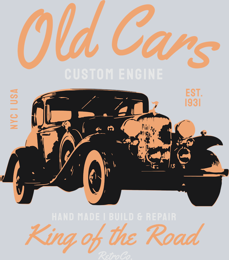 Old Cars Custom Engine 2 - STK04587 (DTF Transfers)