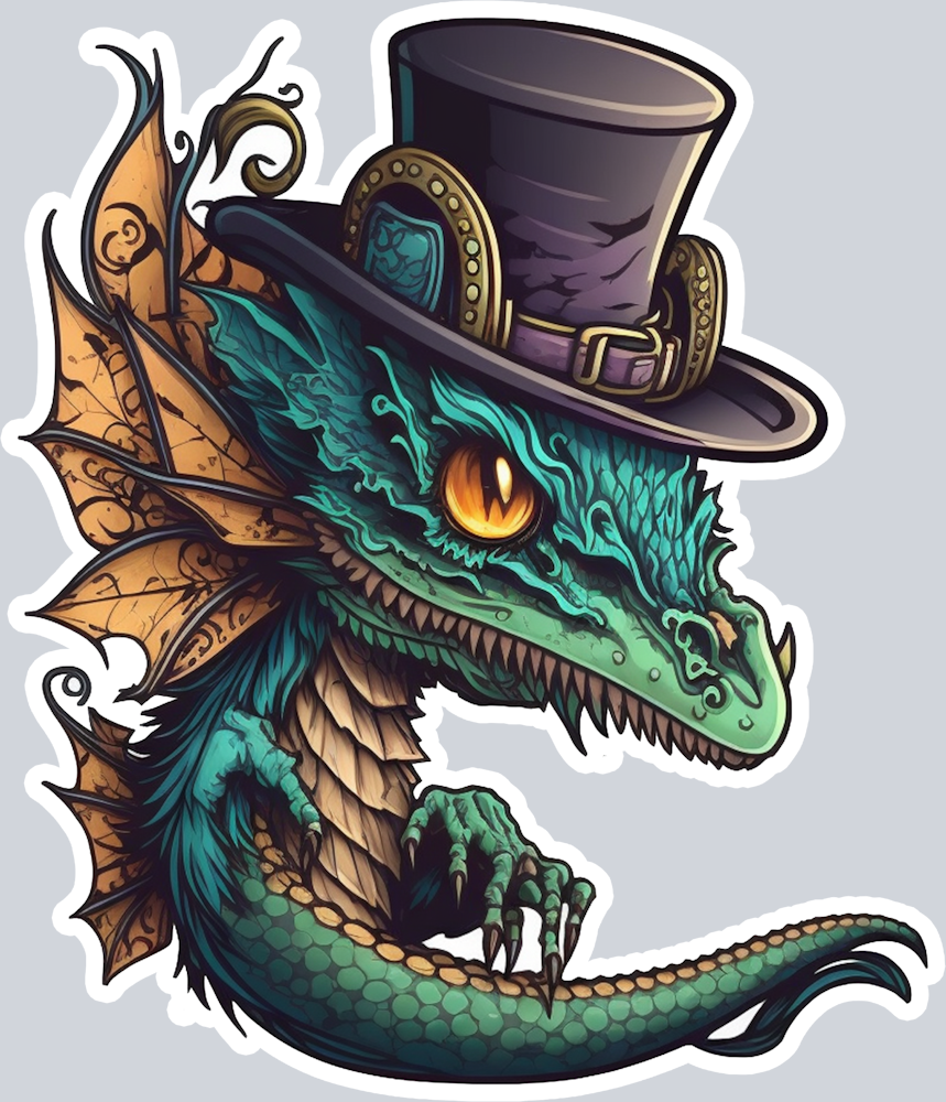 Dragon Top Hat 3 - STK01725 (DTF Transfers)