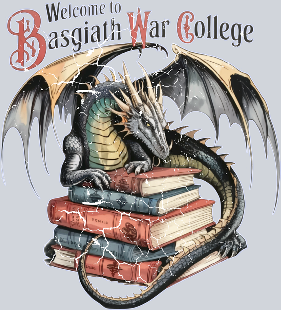 Dragon With Book White - STK07291 (DTF Transfers)