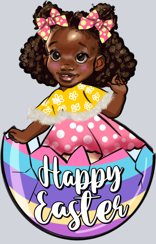 Happy Easter Egg Little Girl - STK02537 (DTF Transfers)