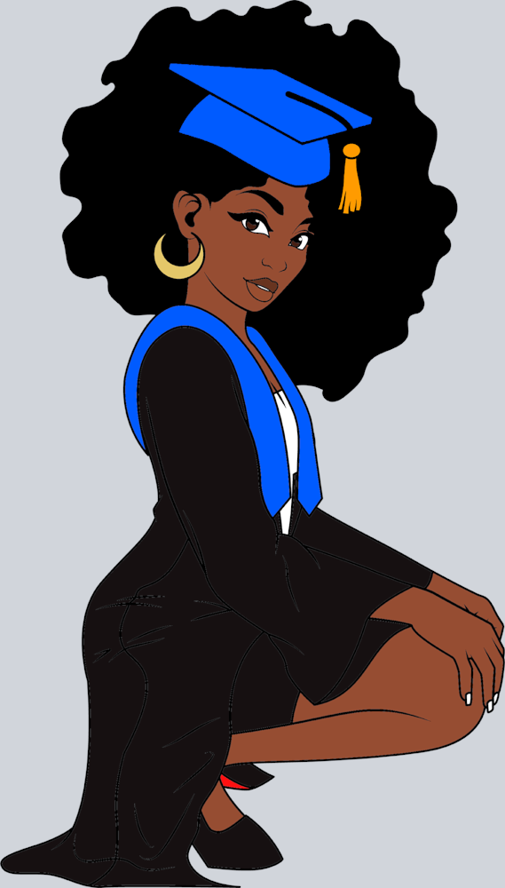 Black Woman Afro Graduation Afro - STK00959 (DTF Transfers)