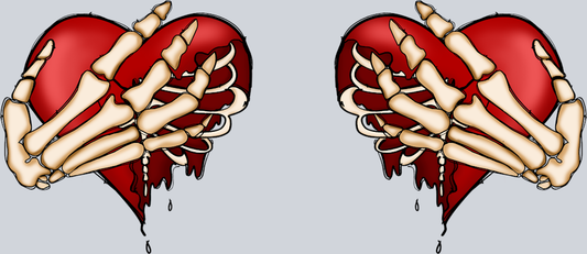 Skeleton Two Heart Hands - STK05519 (DTF Transfers)