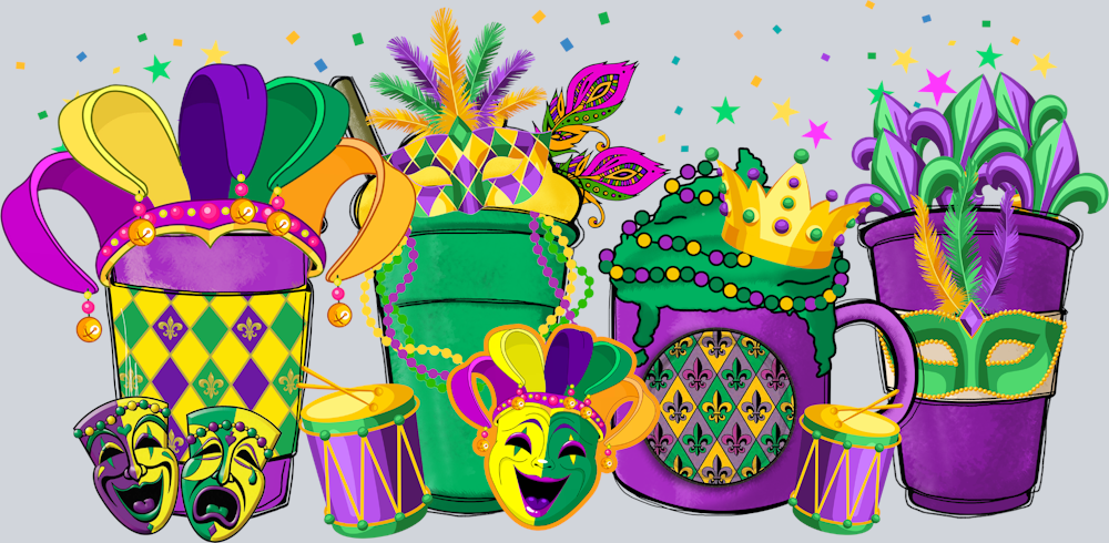 Mardi Gras Coffee - STK04025 (DTF Transfers)