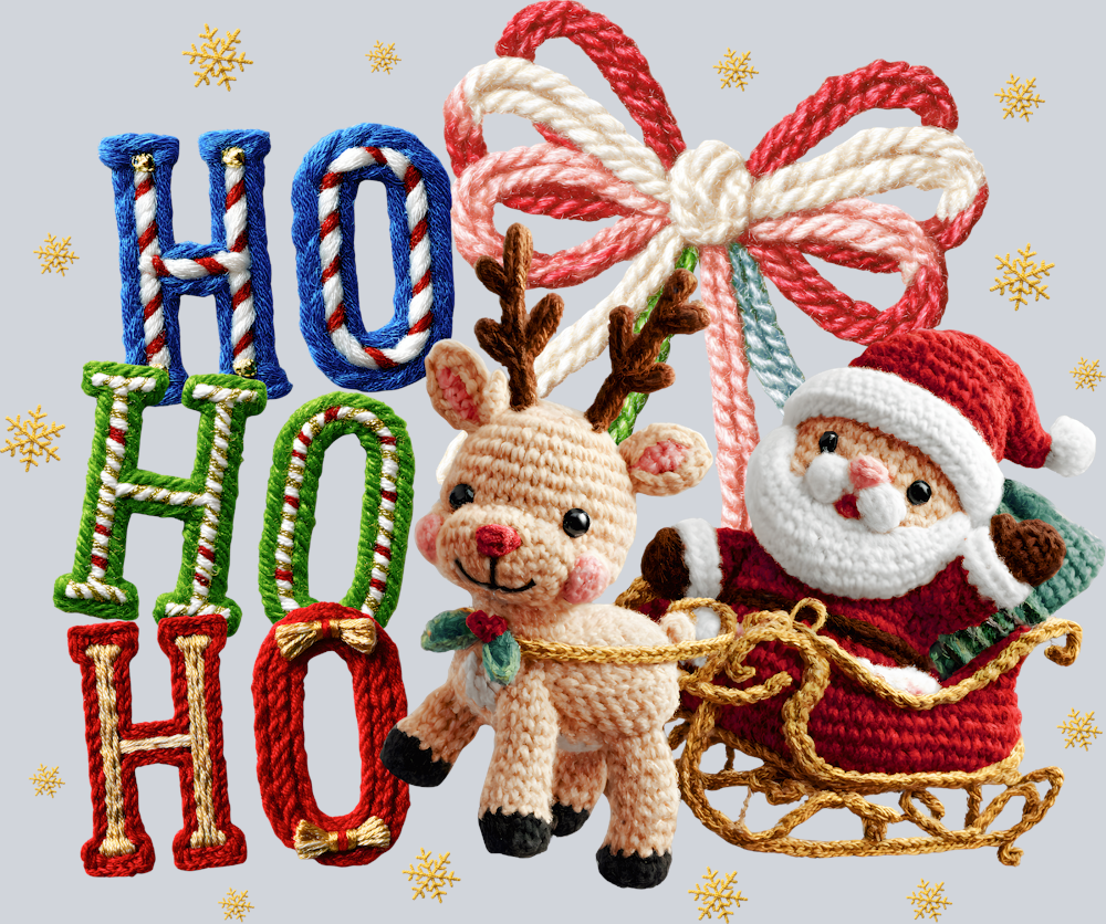 Faux Yarn Ho Ho Ho - STK07496 (DTF Transfers)