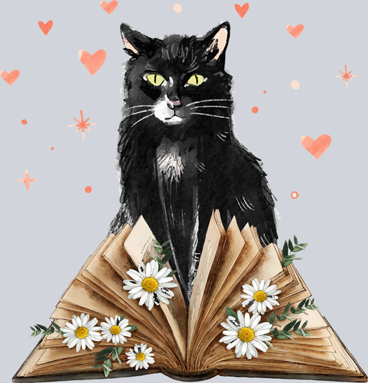 Cat And Book - STK01224 (DTF Transfers)