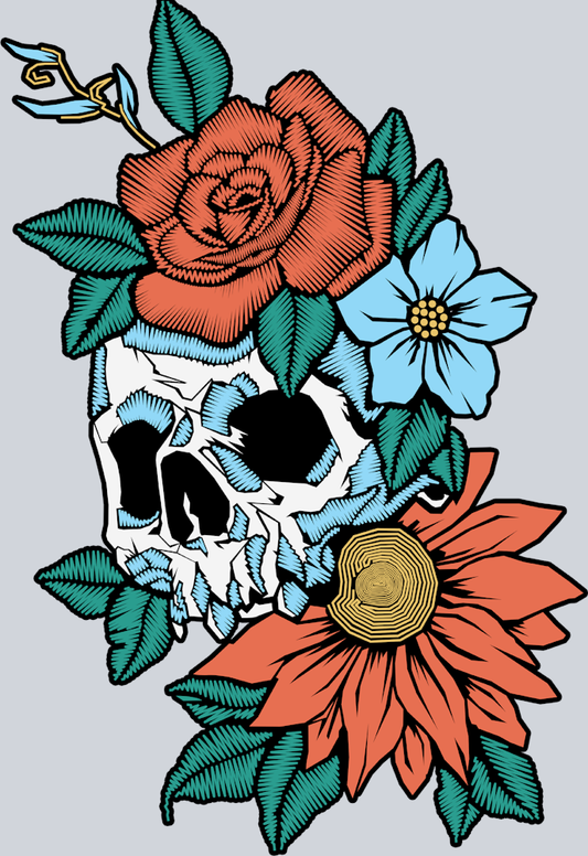 Skull Flores - STK05534 (DTF Transfers)