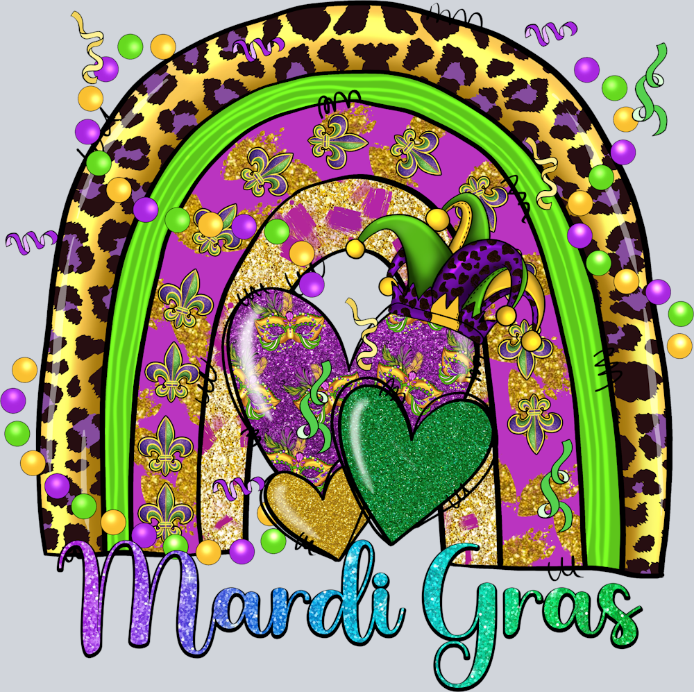Mardi Gras Rainbow - STK04096 (DTF Transfers)