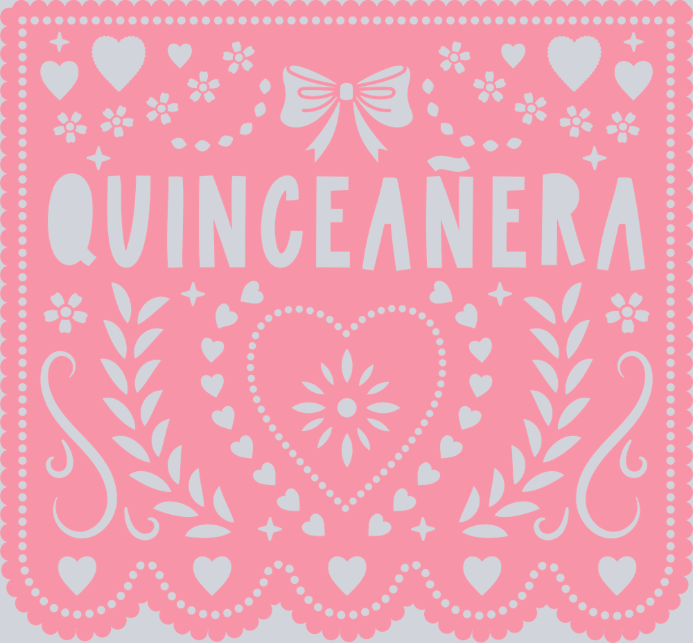 Papel Picado Quinceaera 1 - STK06918 (DTF Transfers)