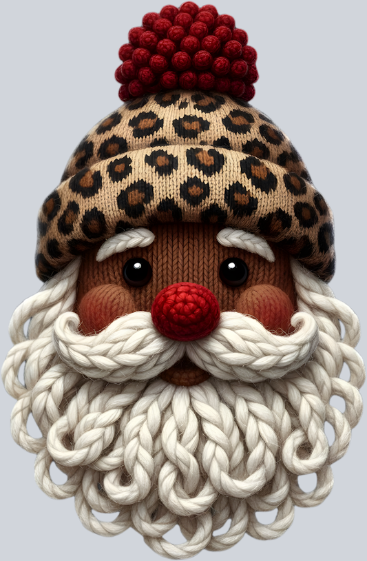 Faux Yarn Black Santa Face 1 - STK07482 (DTF Transfers)