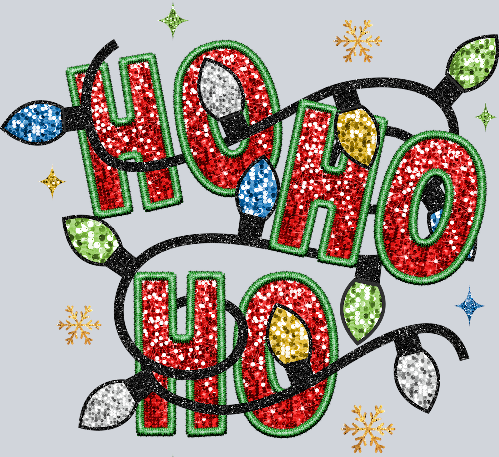 Ho Ho Ho Faux Embroidery - STK02757 (DTF Transfers)