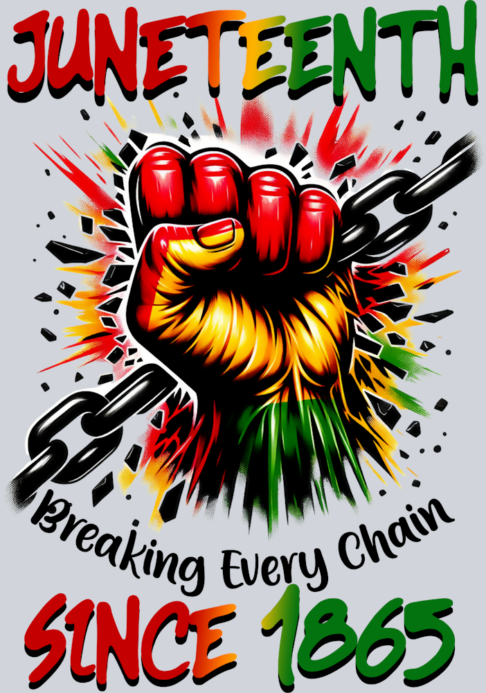 Juneteenth Breaking Every Chain Since 1865 Male Fist 1 - STK03366 (DTF Transfers)