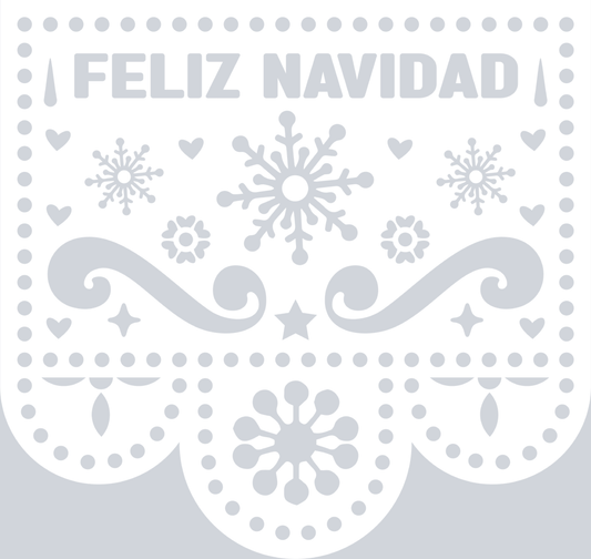 Papel Picado Feliz Navidad White - STK04678 (DTF Transfers)