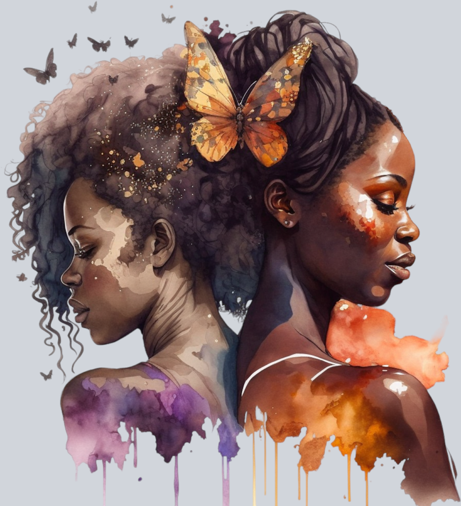 Black Women And Butterfly - STK00995 (DTF Transfers)