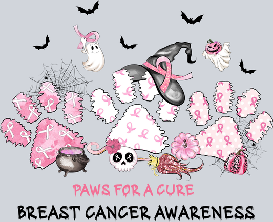 Breast Cancer Awareness Paws For A Cure - STK01146 (DTF Transfers)