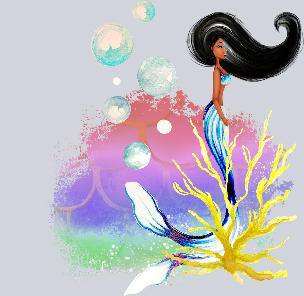 Fantasy Mermaid Scene 2 - STK06664 (DTF Transfers)