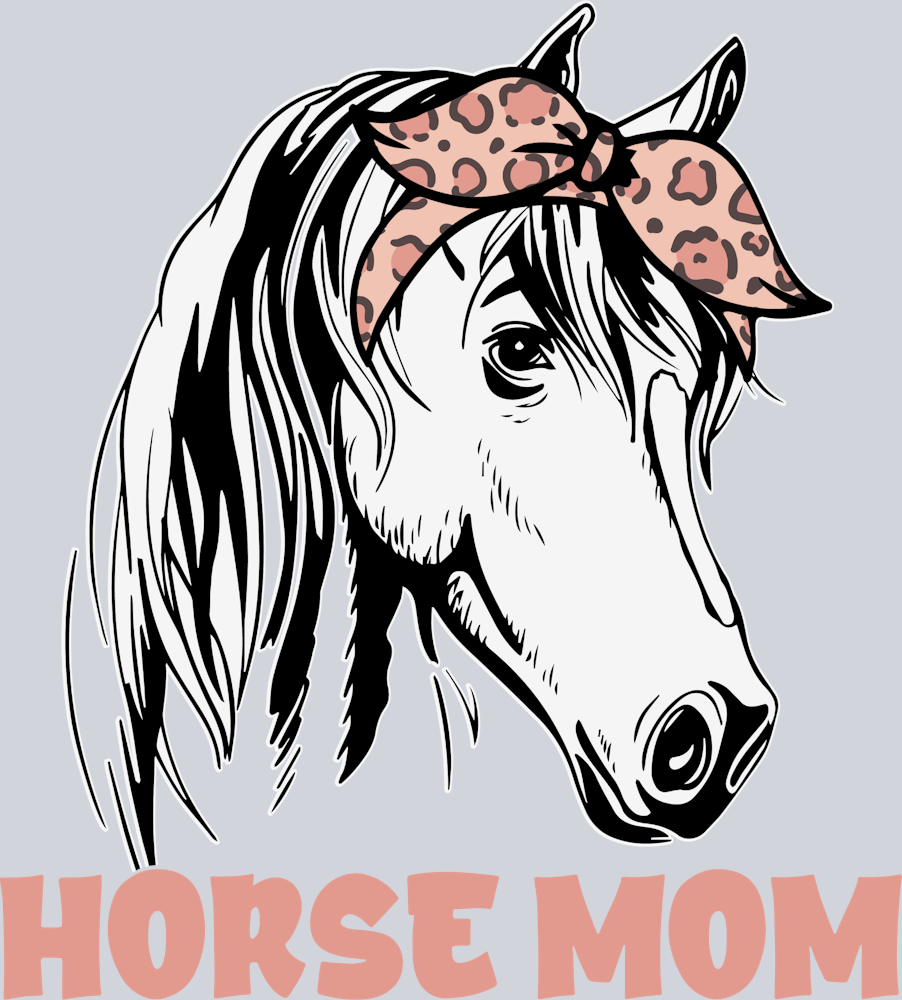 Horse Mom Leopard Horse Lover Horseback - STK02801 (DTF Transfers)