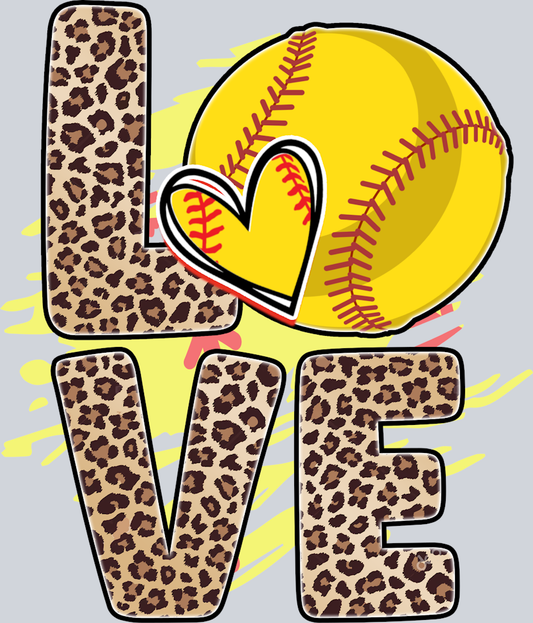 LOVE Softball - STK07336 (DTF Transfers)