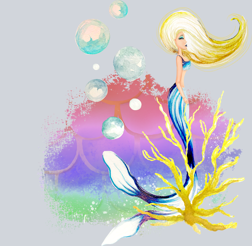 Fantasy Mermaid Scene 1 - STK06663 (DTF Transfers)