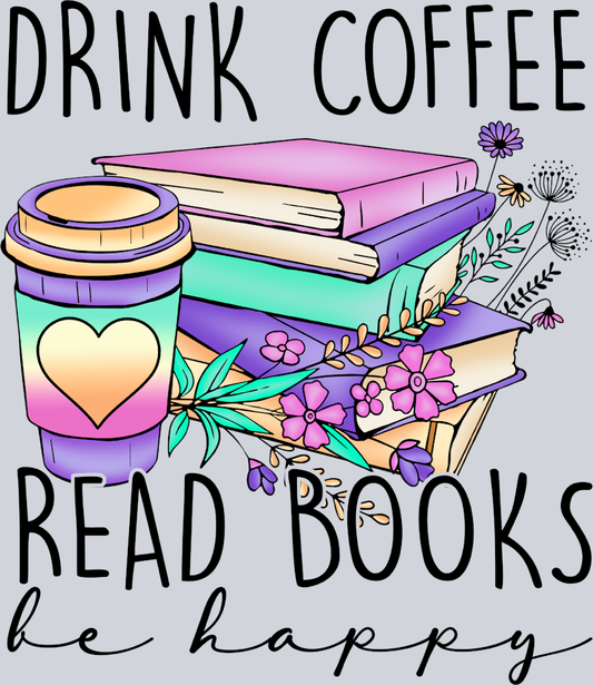 Coffee Books Happy - STK01394 (DTF Transfers)