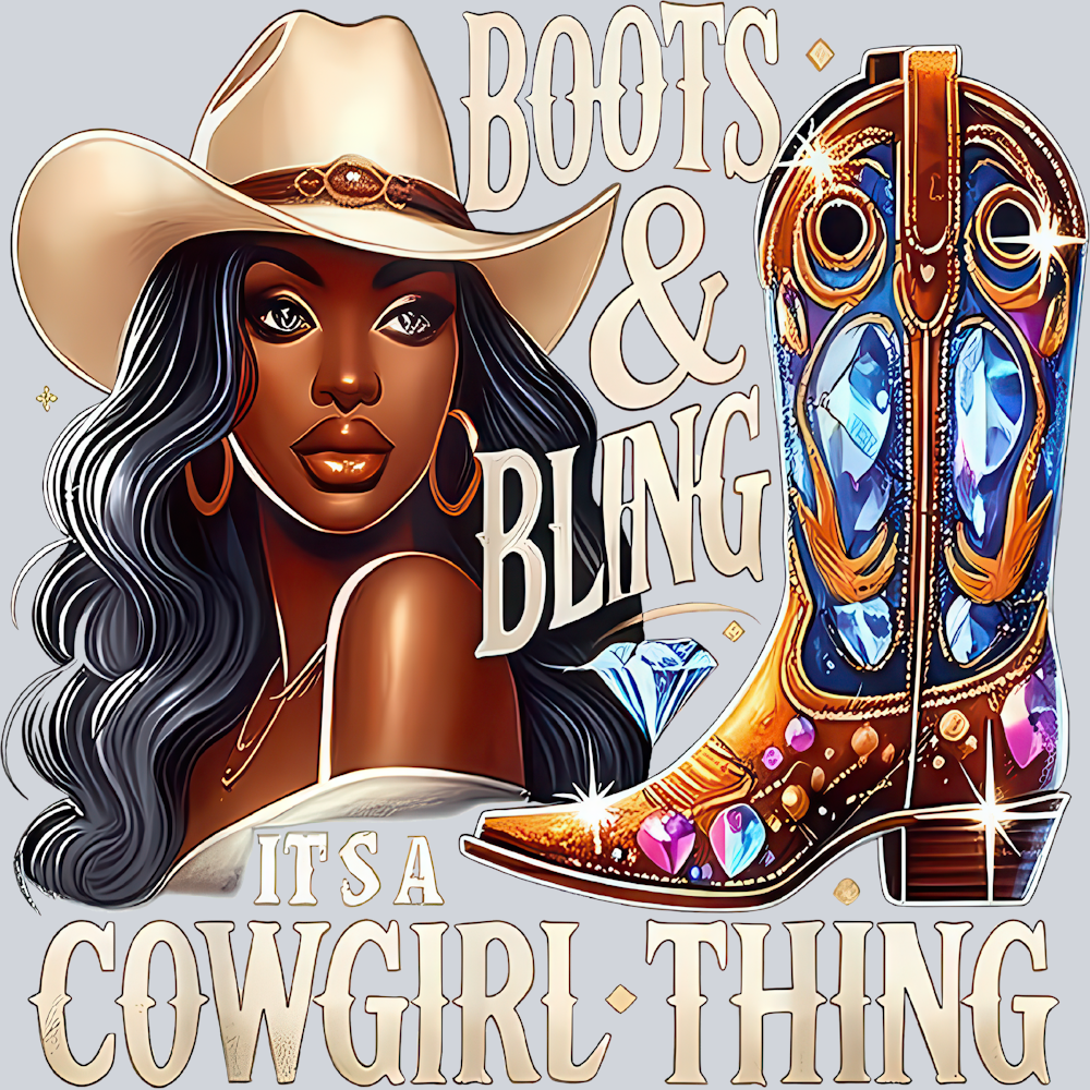 Boots And Bling - It's A Cowgirl Thing - STK01061 (DTF Transfers)