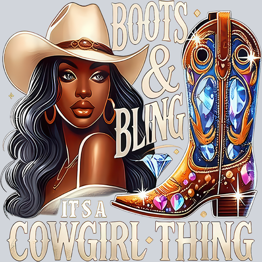 Boots And Bling - It's A Cowgirl Thing - STK01061 (DTF Transfers)