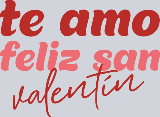 Te Amo Feliz San Valentin - STK05926 (DTF Transfers)