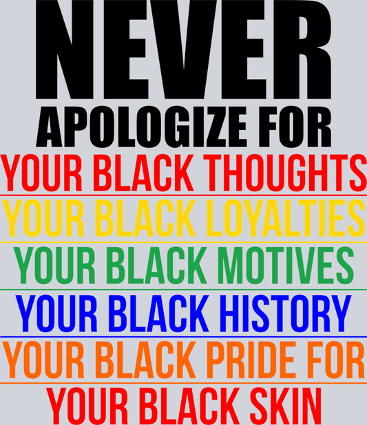 Never Apologize For Black - STK04478 (DTF Transfers)