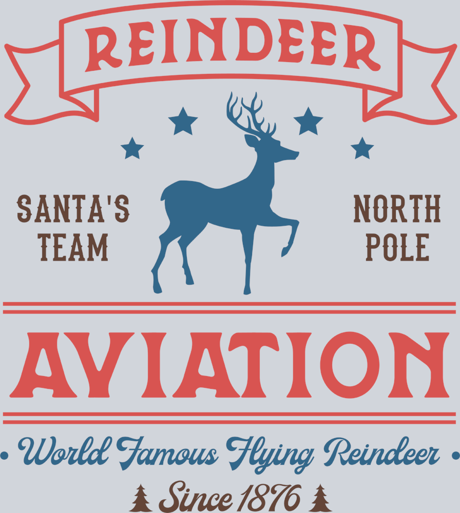 Vintage Reindeer Aviation - STK06331 (DTF Transfers)