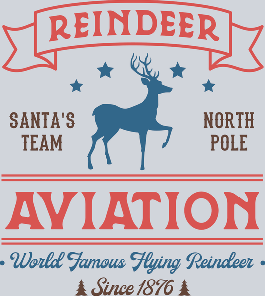 Vintage Reindeer Aviation - STK06331 (DTF Transfers)