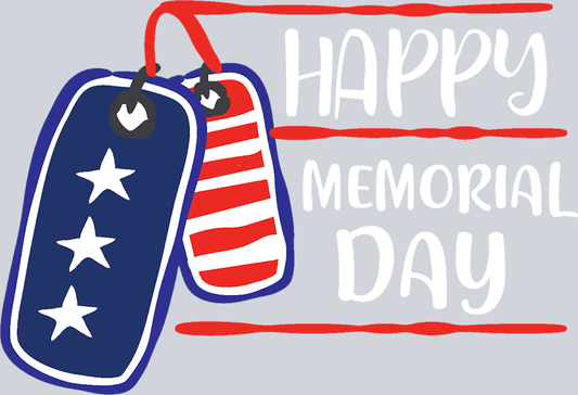 Happy Memorial Day Dog Tags - STK02584 (DTF Transfers)
