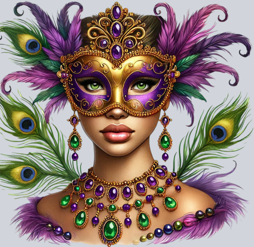 Mardi Gras Beauty 3 - STK04017 (DTF Transfers)