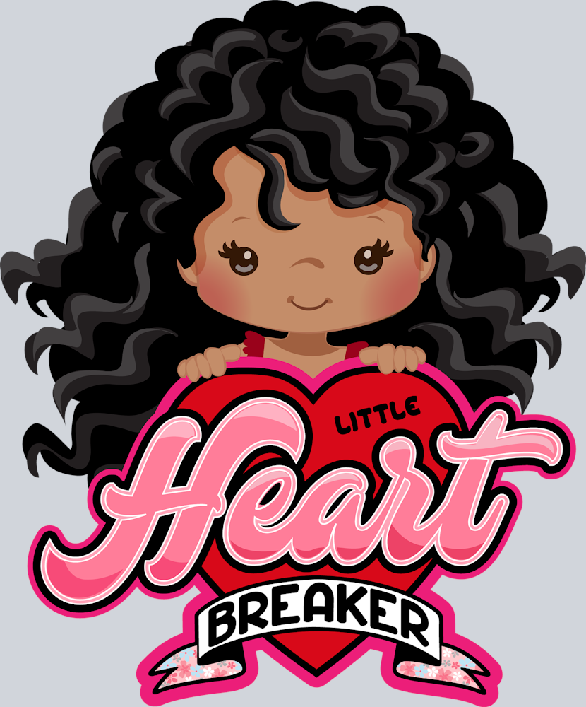 Little Heart Breaker Black Waves - STK03622 (DTF Transfers)