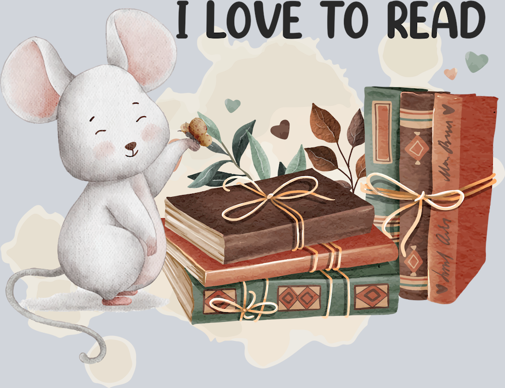 Books Mouse Love To Read - STK01051 (DTF Transfers)