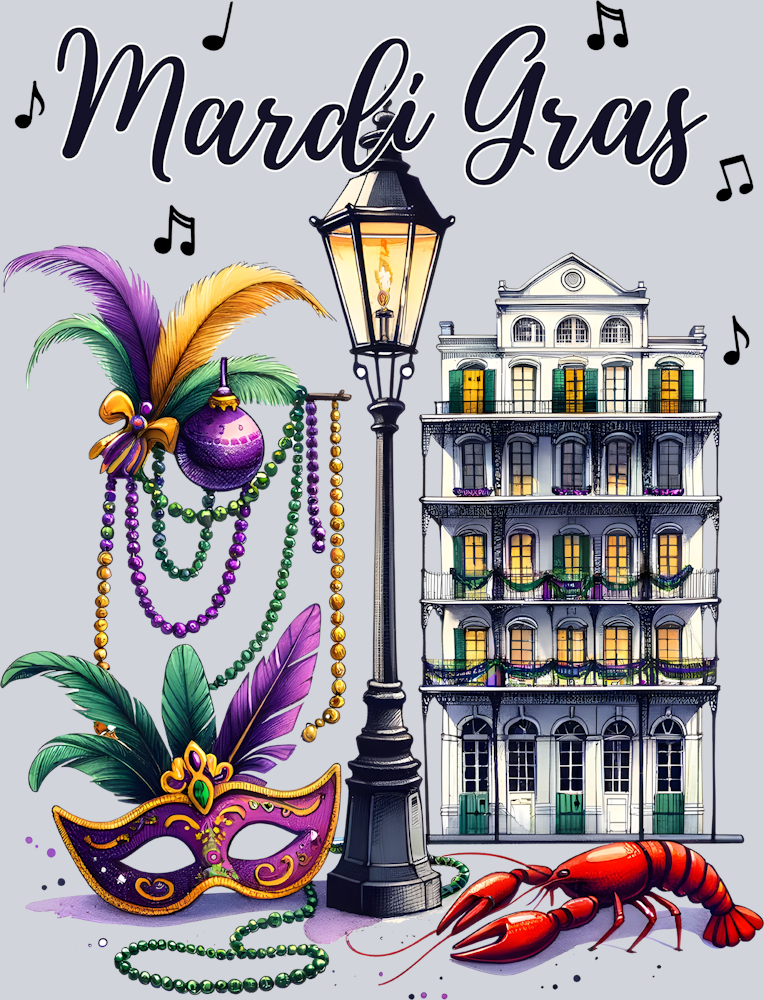 Mardi Gras Bourbon Street - STK04023 (DTF Transfers)
