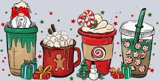 Christmas Gnome Coffee - STK01301 (DTF Transfers)