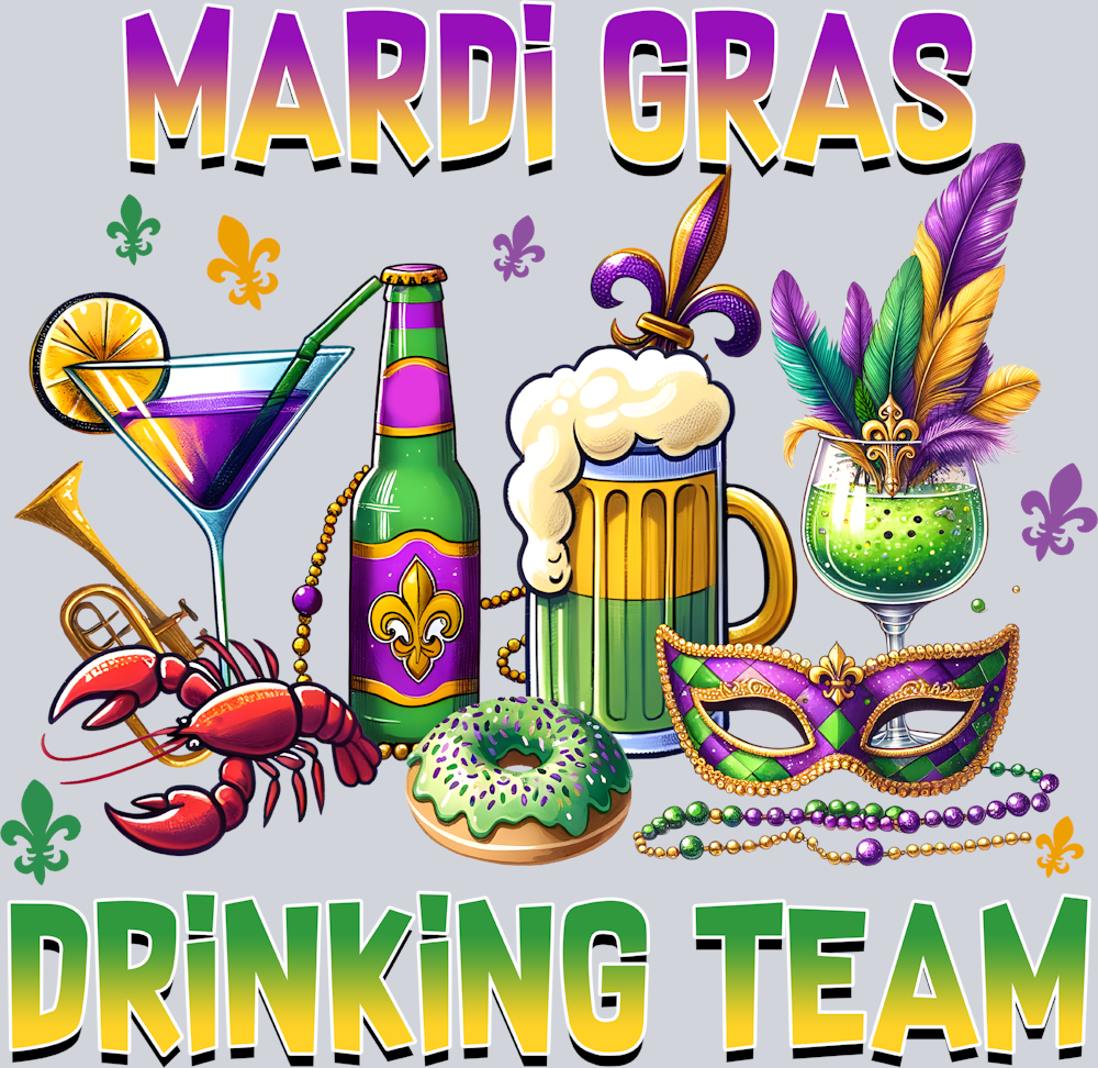 Mardi Gras Drinking Team 1 - STK04035 (DTF Transfers)