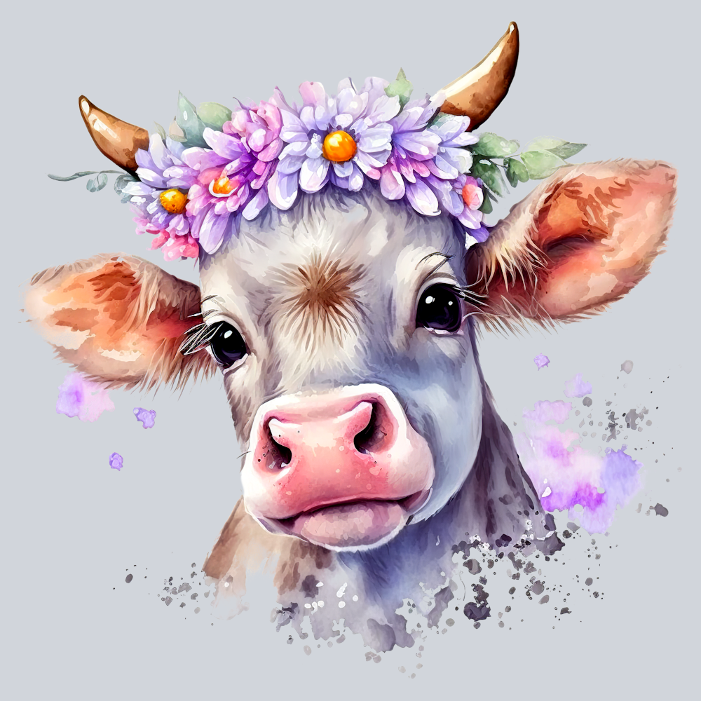 Flower Cow 2 - STK06726 (DTF Transfers)