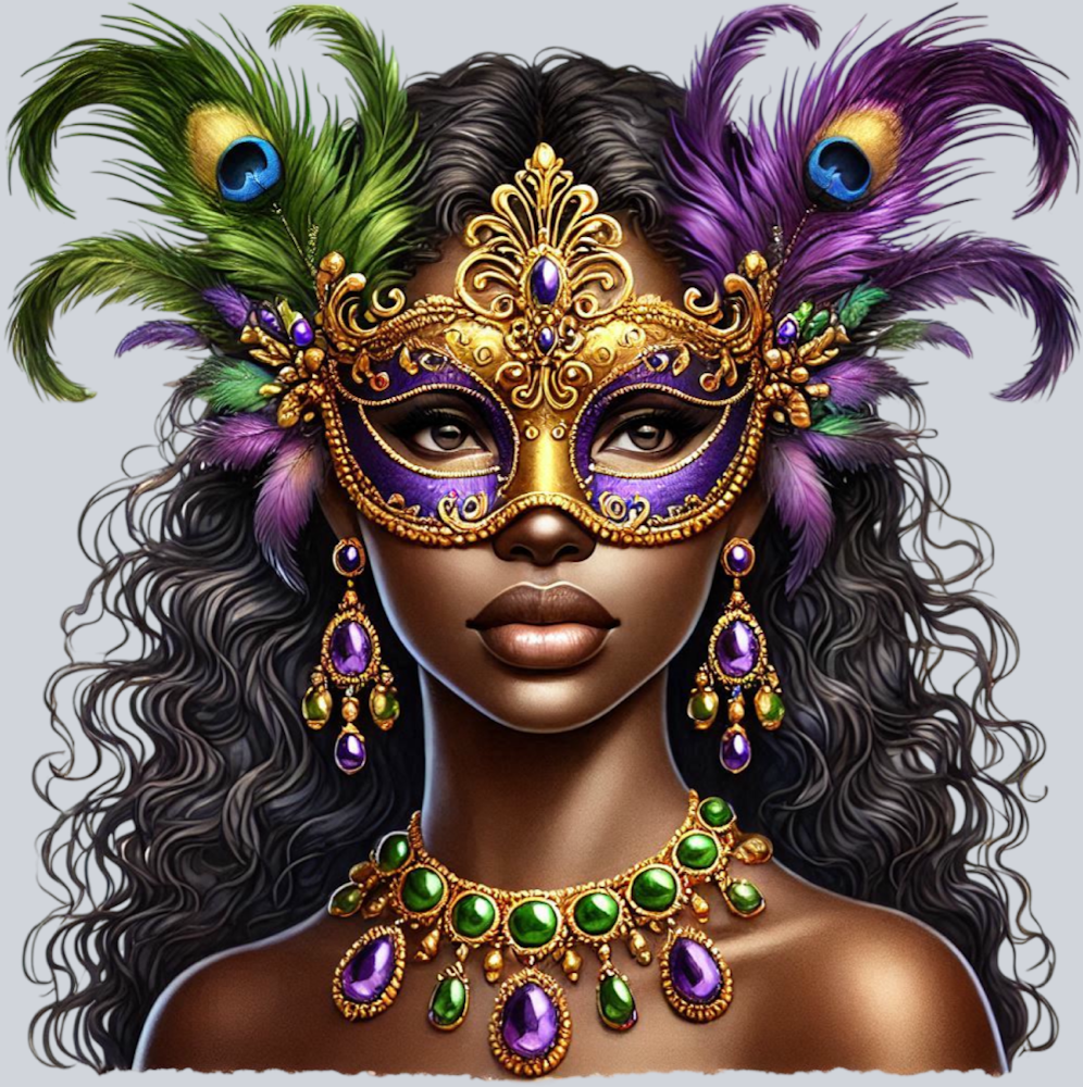 Mardi Gras Beauty 1 - STK04015 (DTF Transfers)