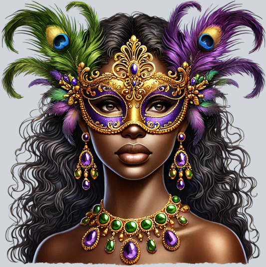 Mardi Gras Beauty 1 - STK04015 (DTF Transfers)