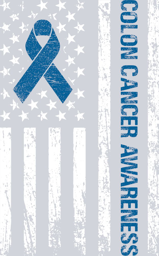 Colon Cancer Awareness Vertical Flag - White - STK07437 (DTF Transfers)