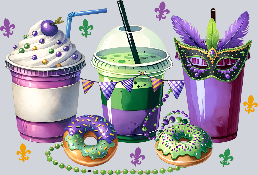 Mardi Gras King Cake Coffee - STK04064 (DTF Transfers)